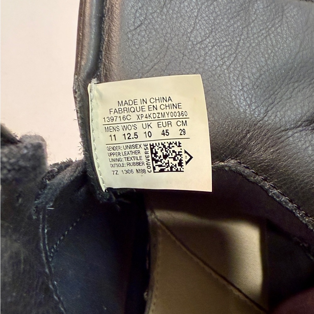 John Varvatos Black Studded Converse High-Top Sneakers - Picture 6 of 7
